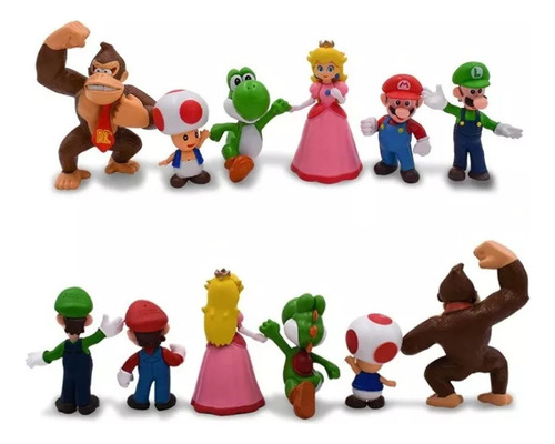 Figuras De Mario Bros Y Sus Amigos 6 Piezas