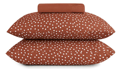 Jogo De Cama Queen 3 Peças Altenburg Malha Fio Penteado Bits Cor Bits Laranja Desenho Do Tecido Bolinhas - Poá