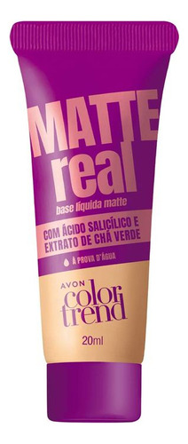 Avon Base Liquída Color Trend Matte Real 20ml Cor Bege Médio Tom 240 N - Bege médio