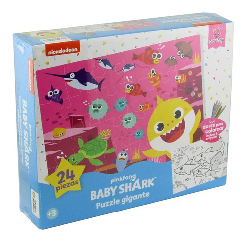 Rompecabezas Gigante Baby Shark Piezas Grandes Para Colorear