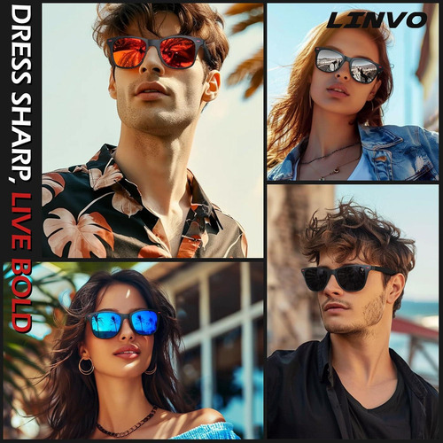 Gafas De Sol Polarizadas Linvo Tr90 Ultraligeras Hd Uv400