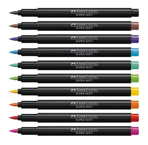 Brush Pen Caneta Supersoft Faber Castell C/10 Unidades