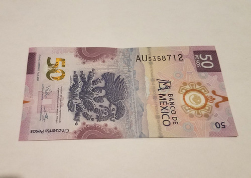 Billete De 50 Pesos Ajolote Serie Au