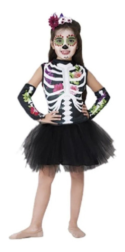 Disfraz Halloween Esqueleto Niña Mujer Coco Calavera Frida