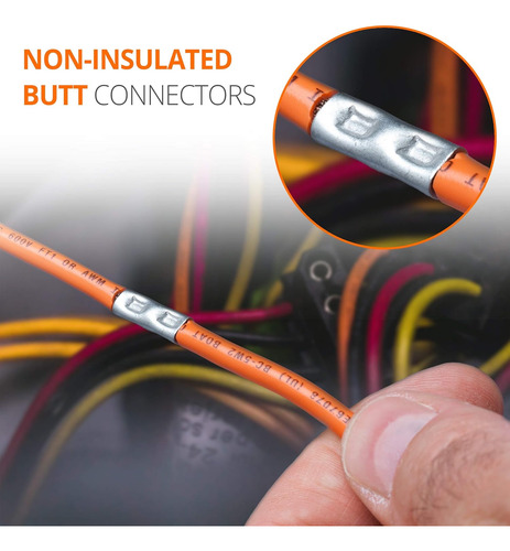 Kit De Conectores A Tope Wirefy No Aislados De 200 Piezas -