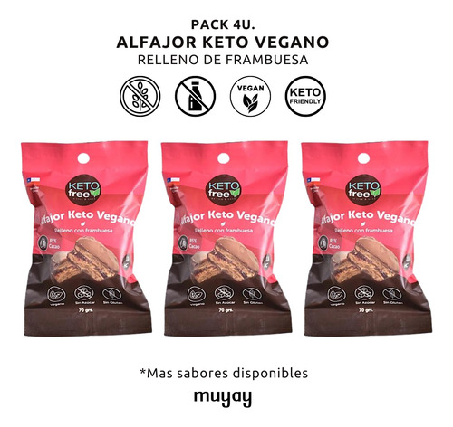 Pack 3u - Alfajor Vegano Sin Gluten Keto