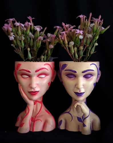 2 Macetas De Diosas Venus Y Afrodita -suculentas-cactus