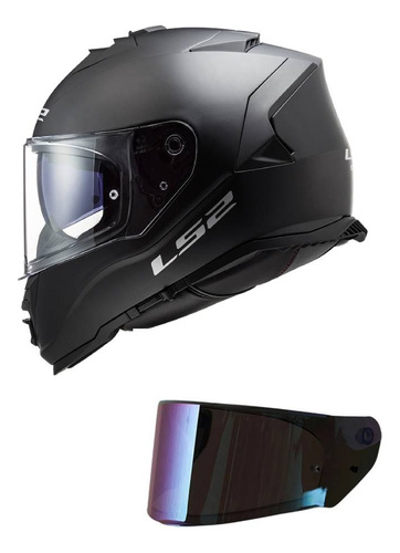 Capacete Ls2 Ff800 Monocolor Preto Fosco + Viseira Camaleão