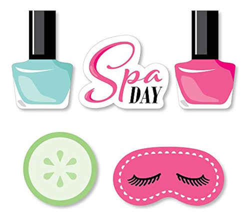 Big Dot Of Happiness Spa Day - Diy Shaped Girls Makeup Party