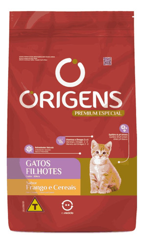 Ração Origens Premium Especial Gatos Filhotes Sabor Frango E Cereais 1 Kg