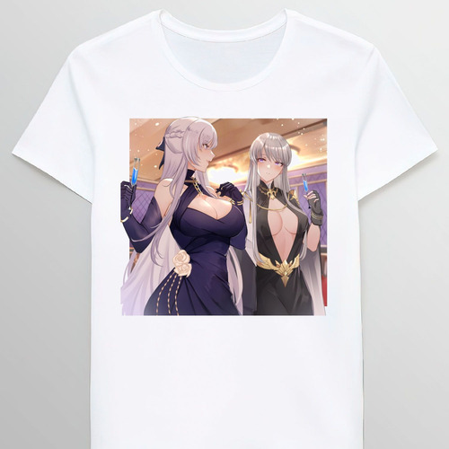 Remera 2d Waifu Enterprise And Belfast Azur Lane Ec115742682