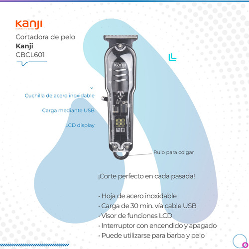Combo Cortadora De Pelo Kanji + Cortadora De Barba