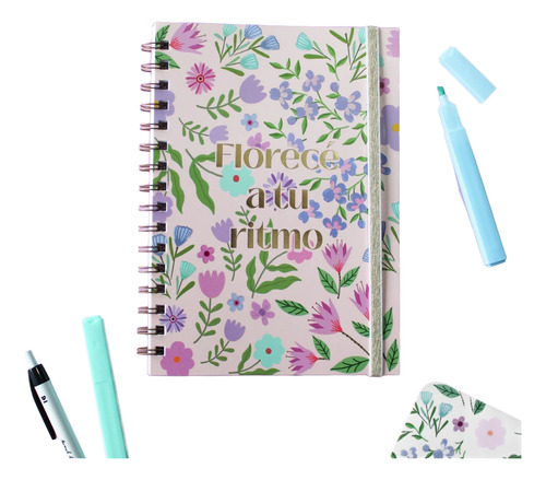 Cuaderno Tapa Flexible 80 Hojas Rayadas A5 15x21 Universidad Florece