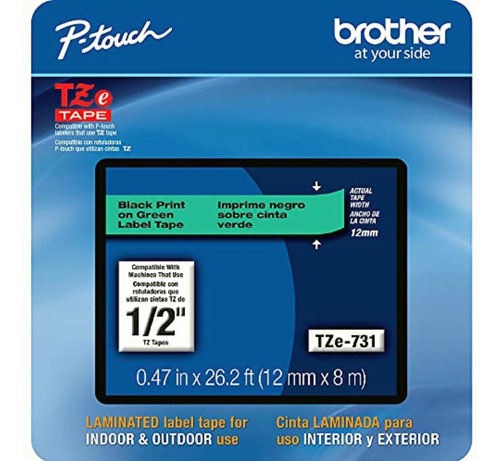 Brother Genuine P-touch, Tze-731cs, 0.47 X 26.2, Black