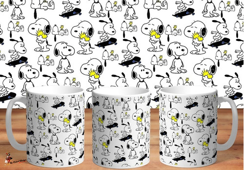 Taza De Ceramica Snoopy Dibujo Retro Art