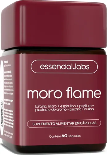 Moro Flame - 60 Cápsulas - Fórmula Avançada Contendo Morosil + Spirulina + Picolinato De Cromo + Psyllium + Inulina + Pectina Cítrica Sem Sabor