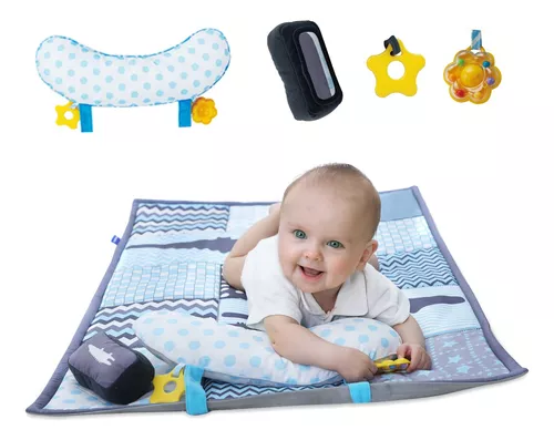 Tapete De Actividades Para Bebe Color Azul Tela De Poliester