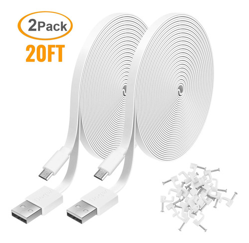 Popular 2 Cables Cables De Carga De 20 Pies Usb A Micro Usb