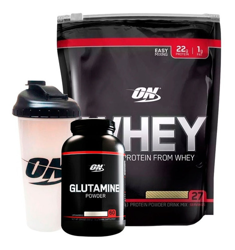 Whey Black 1,82 Lb + Glutamina Black +vaso Optimum Nutrition