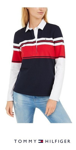 Chomba Buzo Polo Tommy Hilfiger Mujer Rugby Importada R/45