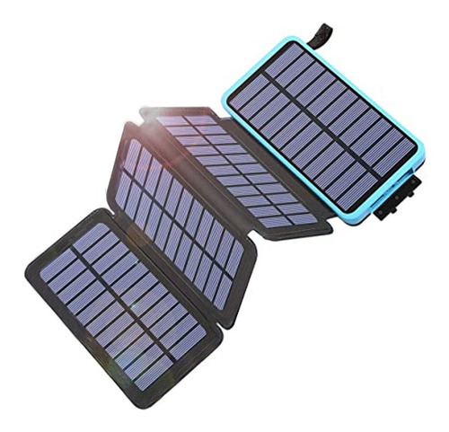 Power Bank Solar 10.000 Mah 4 Paneles Solar Con Linterna