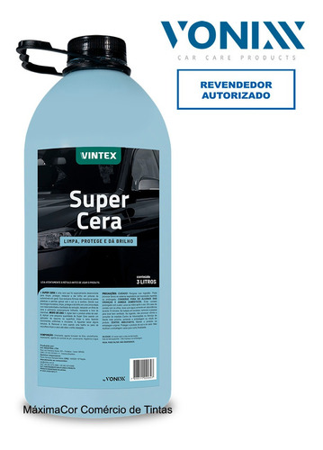 Super Cera Automotiva Brilho Intenso Vonixx Vintex 3l