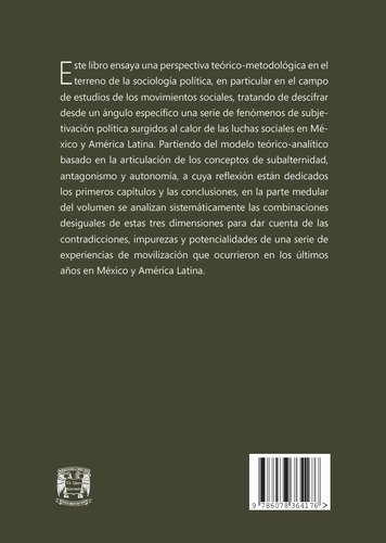 Imagen 2 de 4 de Movimientos Subalternos, Antagonistas Y Autónomos En México