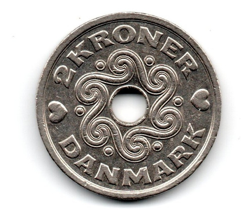 Dinamarca Moneda 2 Kroner Año 1994 Km#874.1