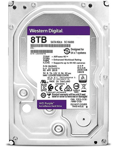 Imagen 2 de 3 de Disco Duro 8tb Western Digital Hdd Interno Videovigilancia