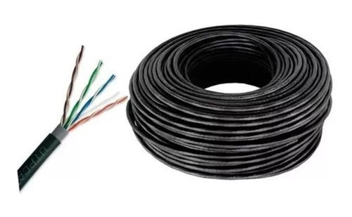 Bobina Utp Cat5e Para Exterior Negro 100mts 70/30 Enerline