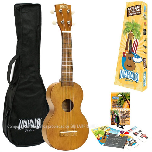 Imagen 1 de 10 de Ukelele Soprano Mahalo Funda Curso Afinador Cuerdas Aquila +