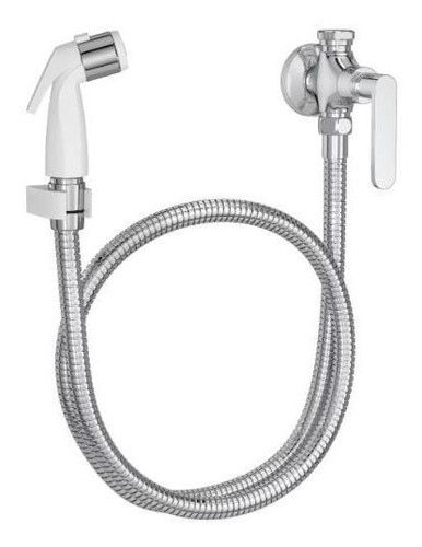 Ducha Higiênica Com Registro Gatilho Branco Flex Plus Cromad