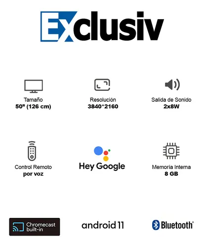 Televisor Exclusiv 50 E50v2ua 4k Led Smart Tv Android (Usado)