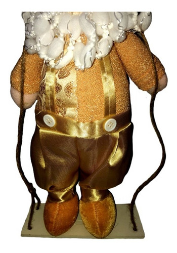 Papai Noel Dourado Balanço Enfeite Natal Decoração