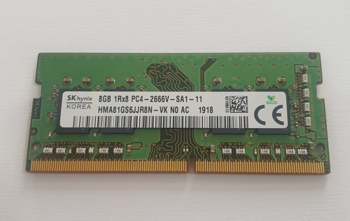 Memória 8gb Pc4-2666v 1rx8  Samsung Nova M471k43bb1-ctd