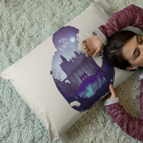 Jogo de Cama Casal Lençol com Elástico Harry Potter Elementos Magia Bruxaria Hogwarts 9 3/4 Hermione Rony Avada Kedavra Fã