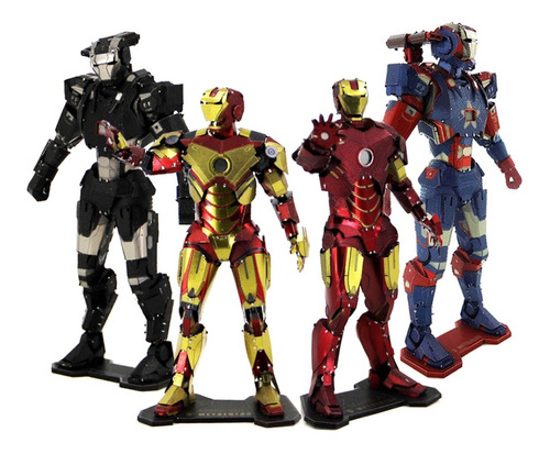 Imagen 1 de 5 de Leo Rompecabezas De Metal En 3d Iron Man, War Machine Marvel