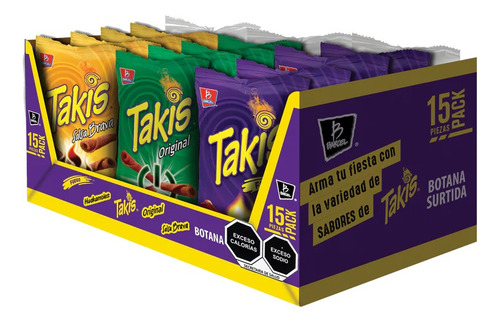 Botana Takis Surtido Pack 15 Pzs Barcel