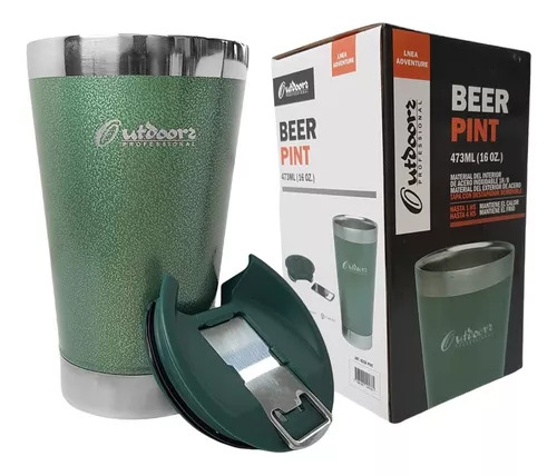 Vaso Térmico Professional Outdoors Verde 473ml A.inoxidable Beer Pint 473