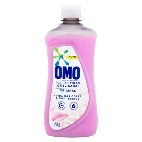 4x Sabão Líquido Omo Roupas Delicadas Original Frasco 450 ml