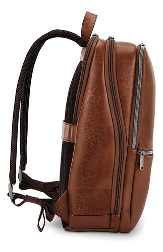 Mochila Samsonite Clásica De Cuero/coñac/notebook 13 Inch Color Marrón Diseño De La Tela Liso