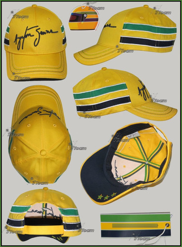 Imagen 8 de 8 de Gorra Ayrton Senna Casco Amarillo Producto 100% Genuino