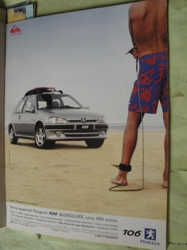 Publicidad Peugeot 106 Quiksilver Año 2001