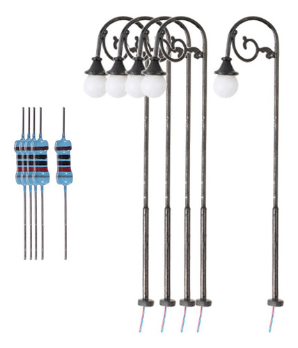 2 Vintage 3v 1:87 Led Luces De Calle Farola Paisaje Micro