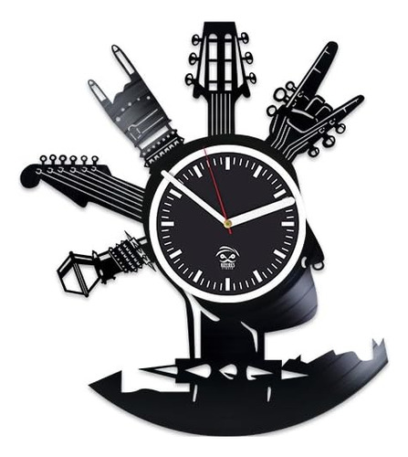Kovides Reloj De Pared De Vinilo Con Música Rock, Disco De V