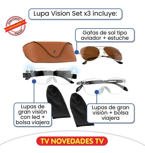 Lupa Vision Set X3 Lupas Dise adas En Forma De Lentes