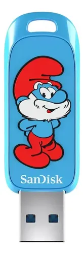 Pendrive Sandisk Smurfs, 128gb, Usb 3.2, Sdczis-128g-g46