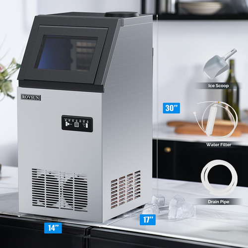 Máquina De Hielo Comercial Acero Inoxidable Automática 110 L Color