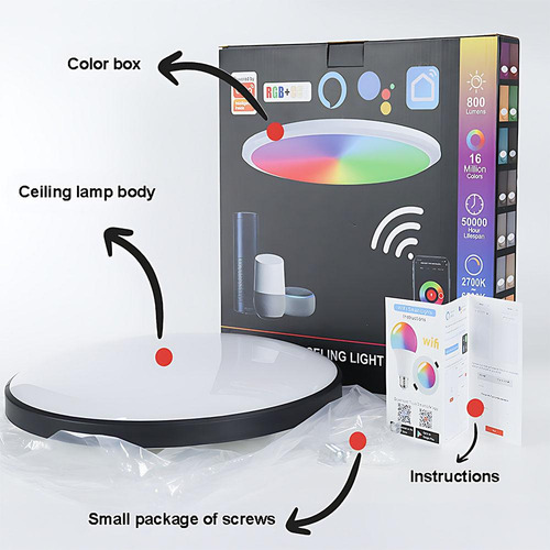 Lámpara De Techo Inteligente Rgbcw Fullcolor Dimming Light A