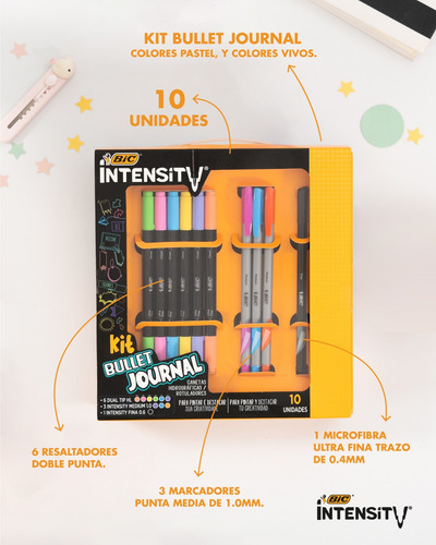 Marcadores Bic Bullet Journal Intensidad - Kit 10 Piezas